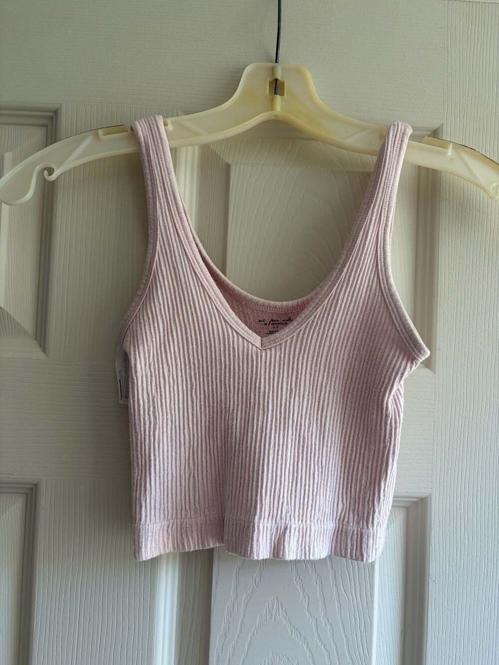 Out From Under Tank Top Size S Pink Ribbed V-Neck
